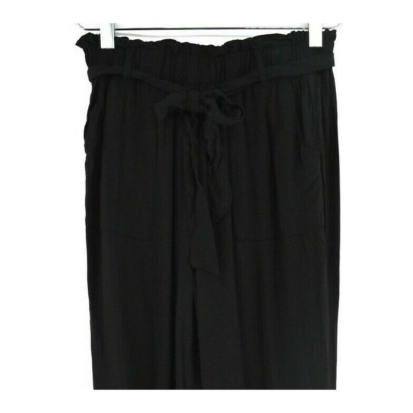 FASHION NOVA Blk Soft Pull On Tie Front Pants #BM4 - Picture 3 of 9